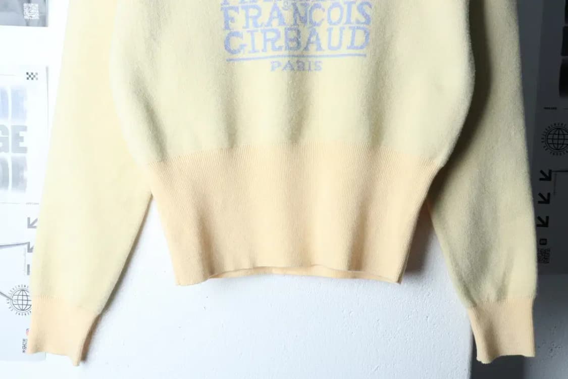 W(F) 마리떼프랑소와저버 니트 빅로고 크롭 노랑 키치-16E34 상품이미지4