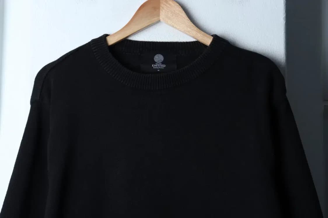 (M-L) 니키드 니트 사용감 무지 블랙-16E37 상품이미지3