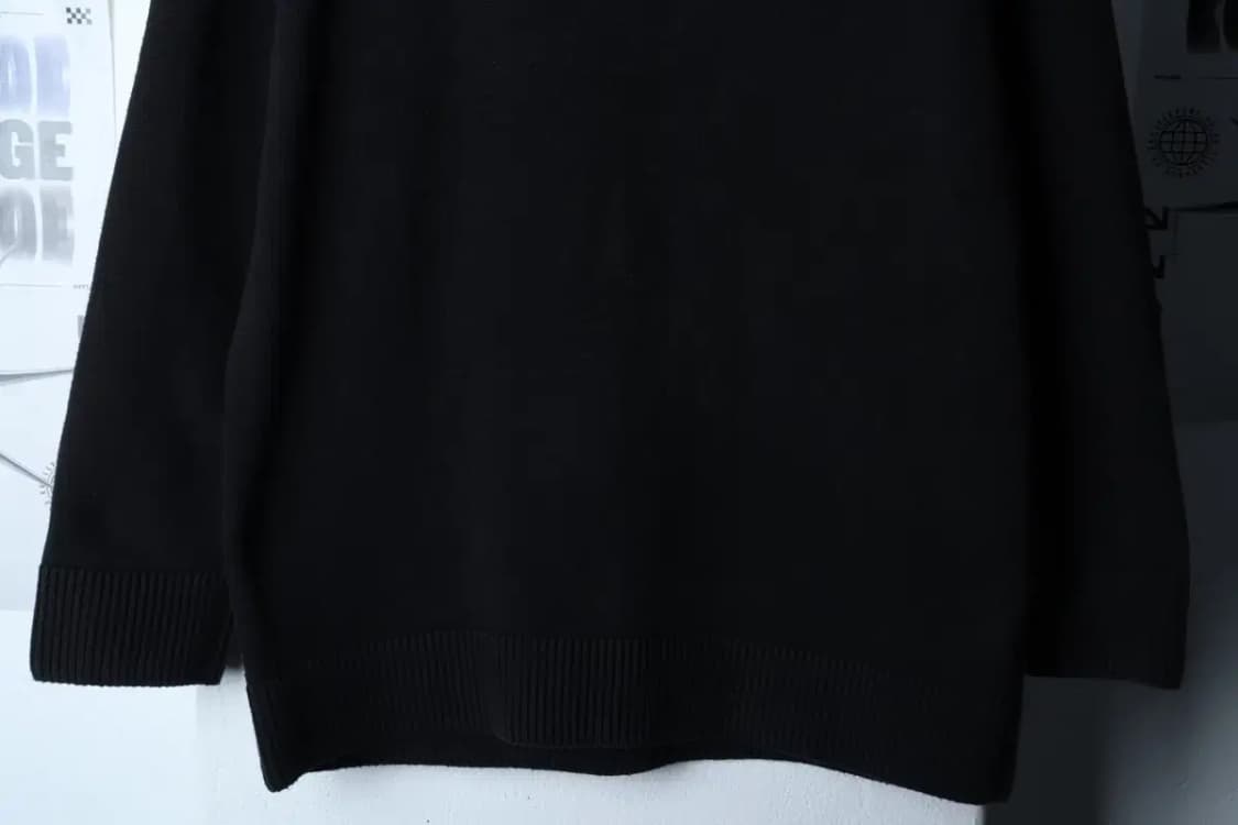 (M-L) 니키드 니트 사용감 무지 블랙-16E37 상품이미지4