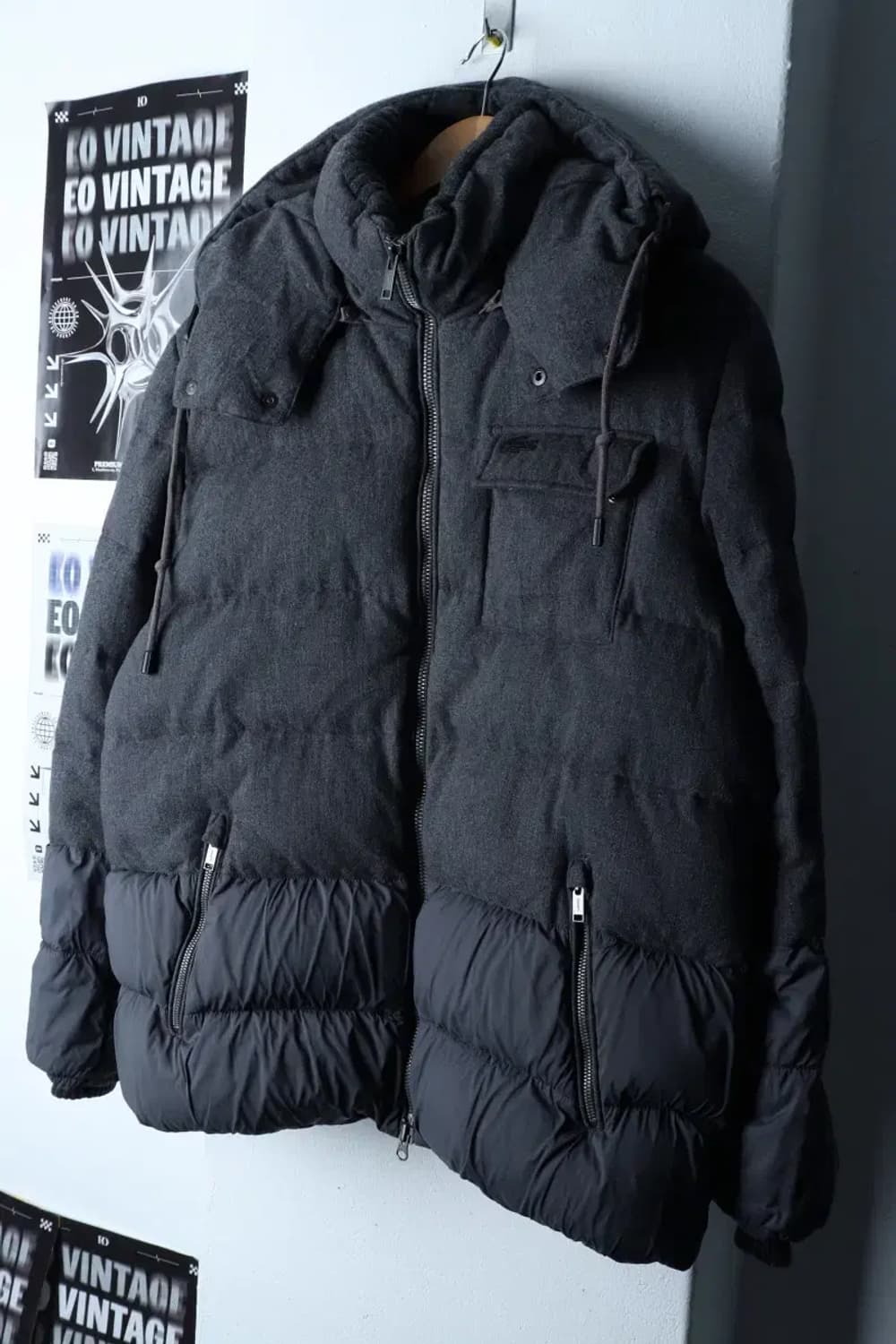 (XL) 라코스테 패딩 점퍼자켓 덕다운 그레이 울-16E3F 상품이미지1