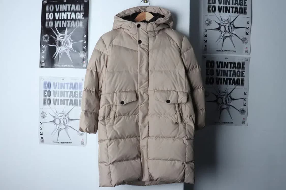 (F) 빈 패딩 점퍼자켓 아동 키즈 베이지 덕다운 롱-16E44 상품이미지2