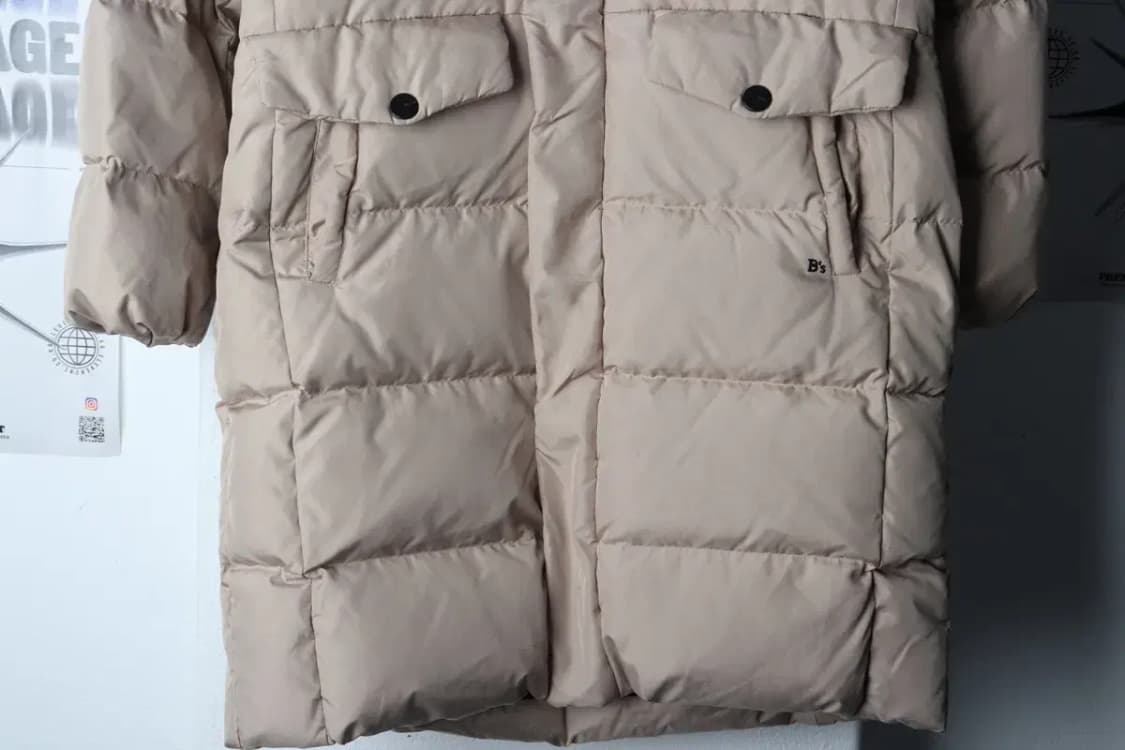 (F) 빈 패딩 점퍼자켓 아동 키즈 베이지 덕다운 롱-16E44 상품이미지4