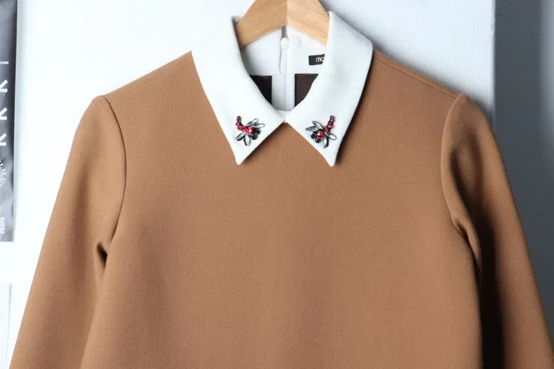 W(M) 마쥬 드레스 원피스 카라 브라운 브로치-16E47 상품이미지3