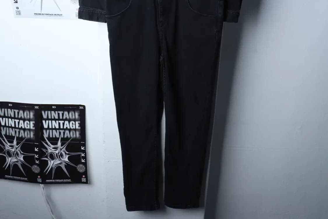 (S) 이로 집업 바람막이 점퍼자켓 점프슈트 데님 흑청 트러커-16E48 상품이미지4