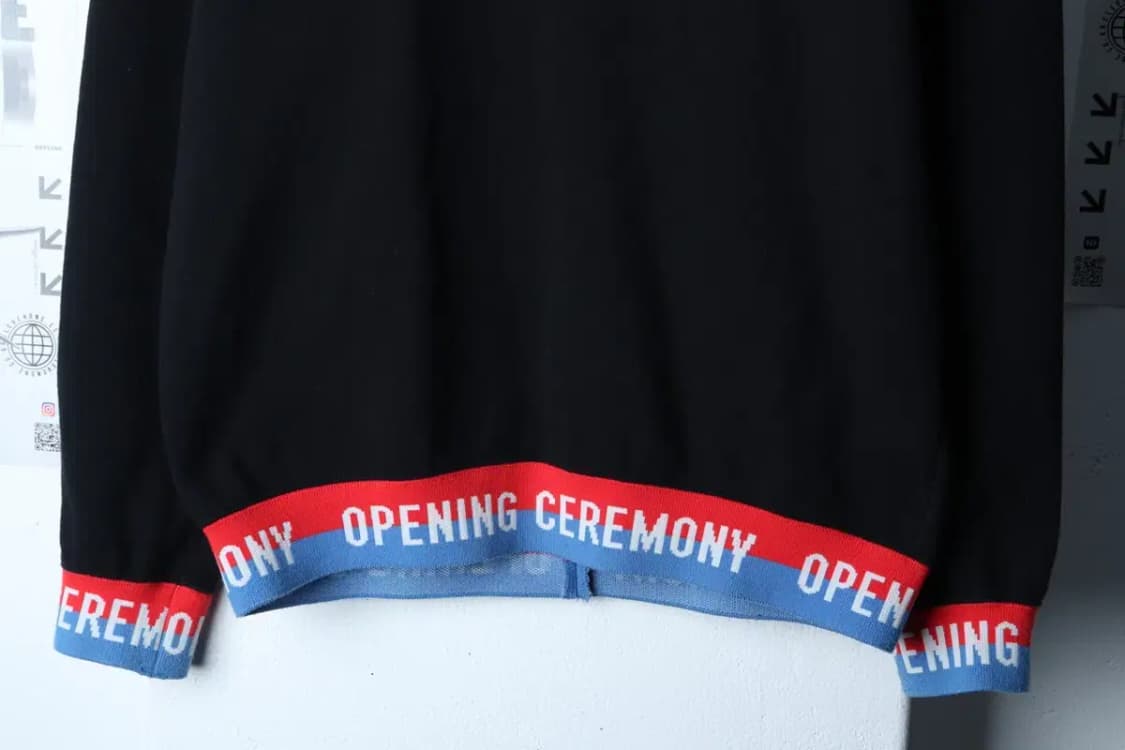 W(S-M) 오프닝 세레모니 맨투맨 티셔츠 레터링 블랙 한정판-16E4A 상품이미지4