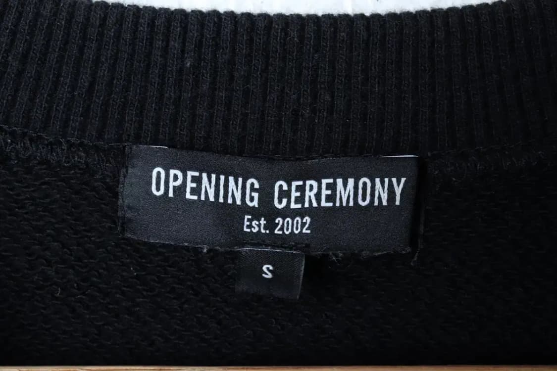 W(S-M) 오프닝 세레모니 맨투맨 티셔츠 레터링 블랙 한정판-16E4A 상품이미지6