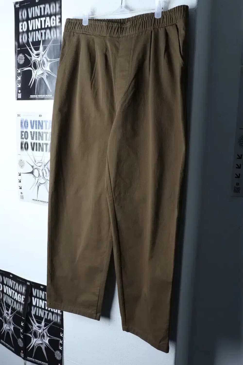 (XL) 필루미네이트 트레이닝복 바지 밴딩 카키 면-23CE 상품이미지1