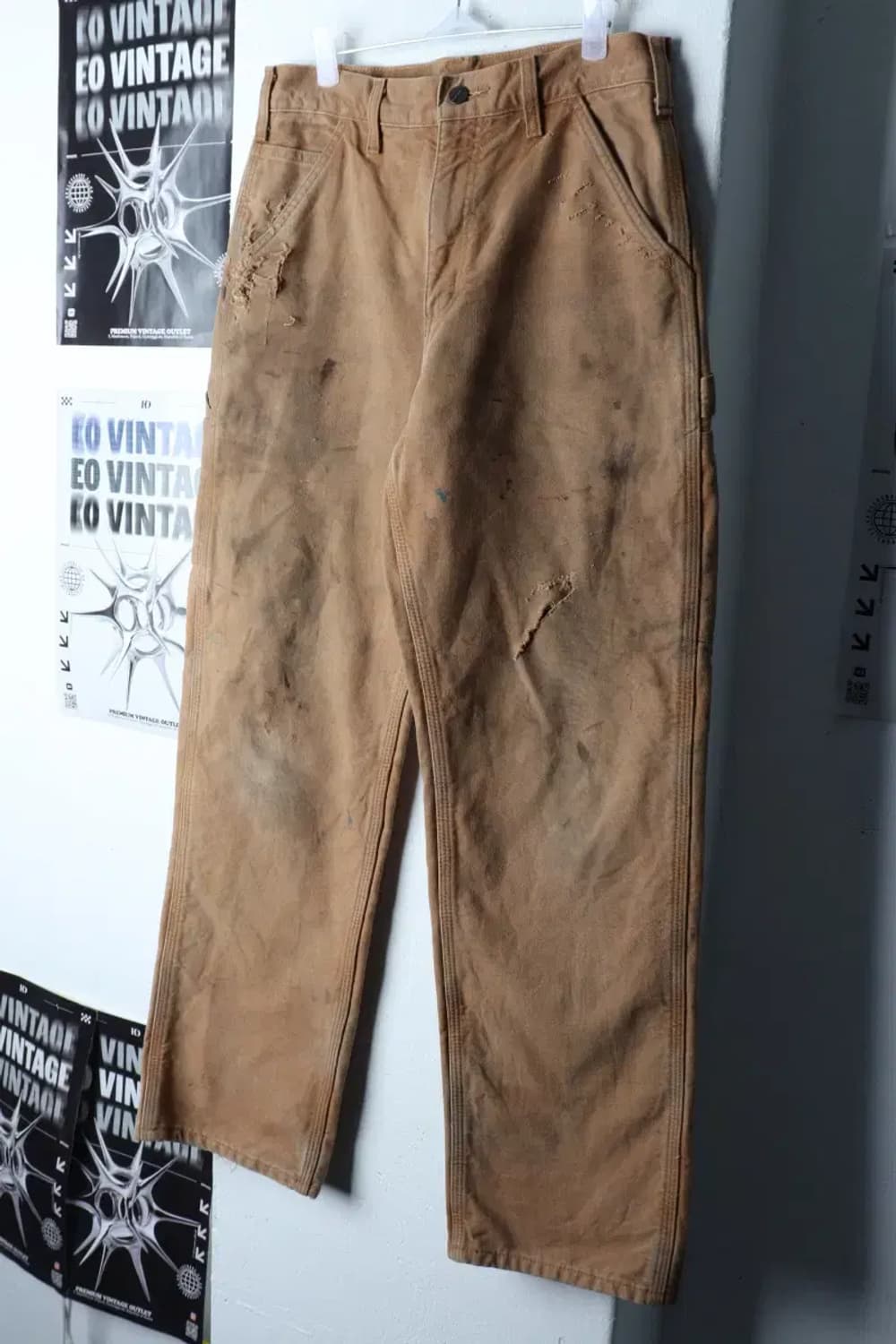(M-L) 칼하트 면바지 팬츠 90년대 카펜터 브라운 카멜-23D5 상품이미지1