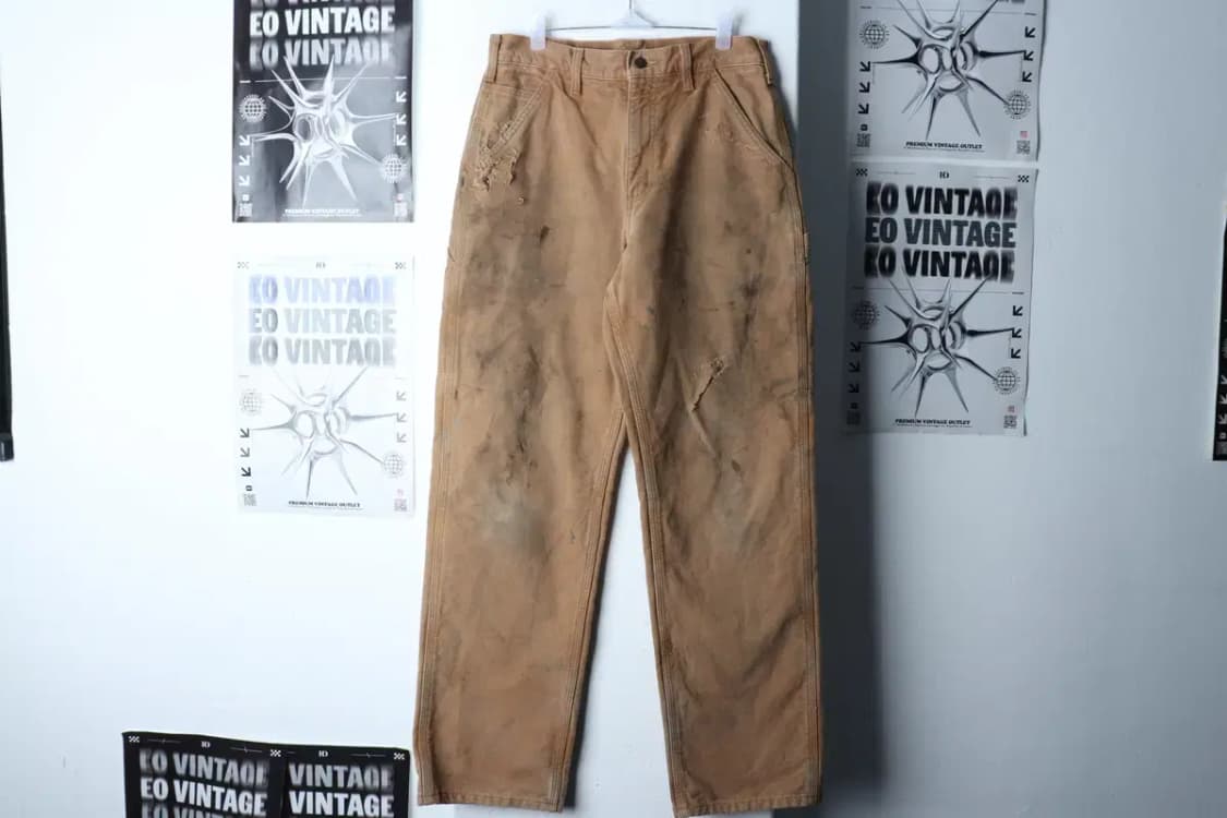 (M-L) 칼하트 면바지 팬츠 90년대 카펜터 브라운 카멜-23D5 상품이미지2