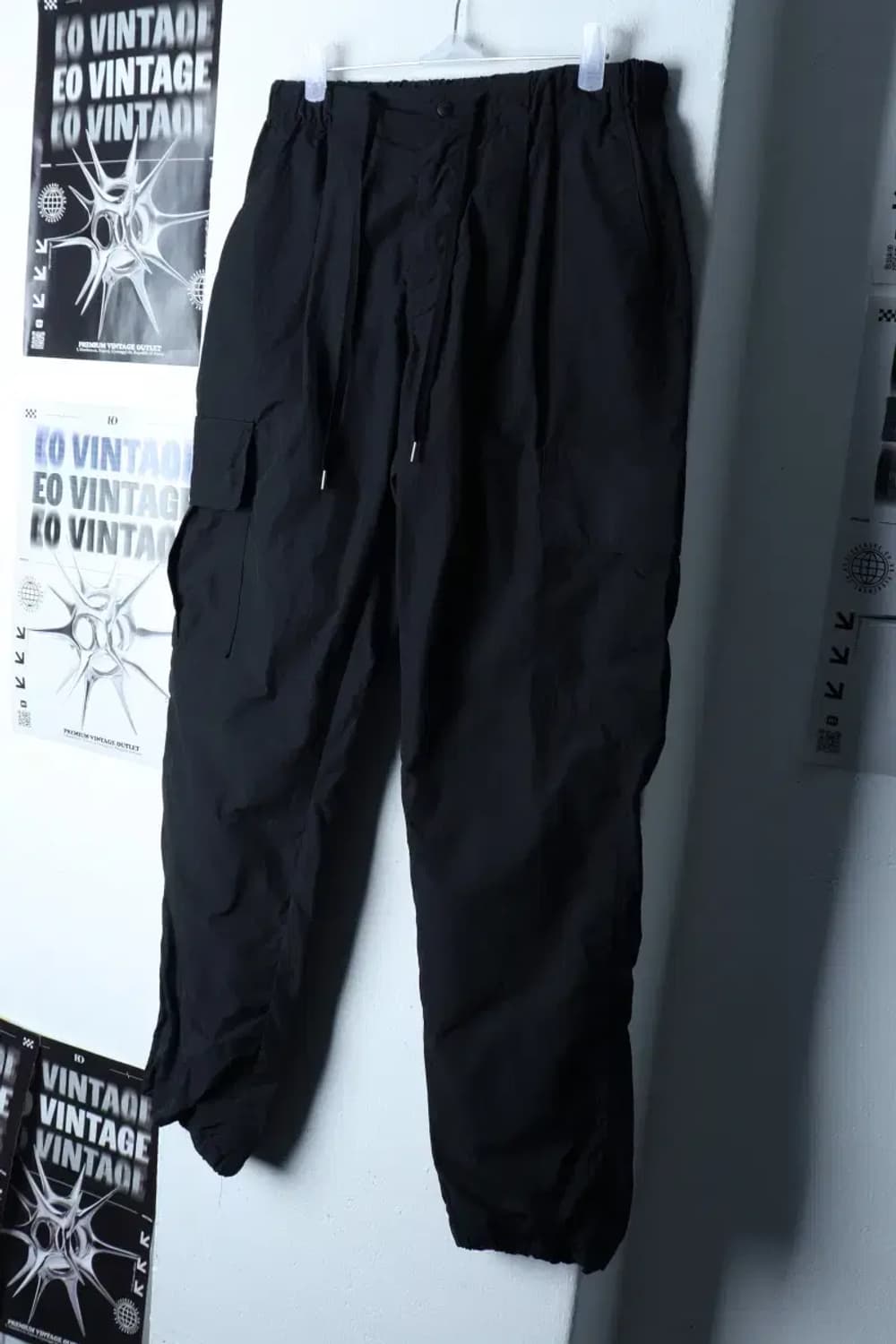 (M) 프리즘웍스 트레이닝복 바지 카고 조거 나일론 블랙-23E5 상품이미지1