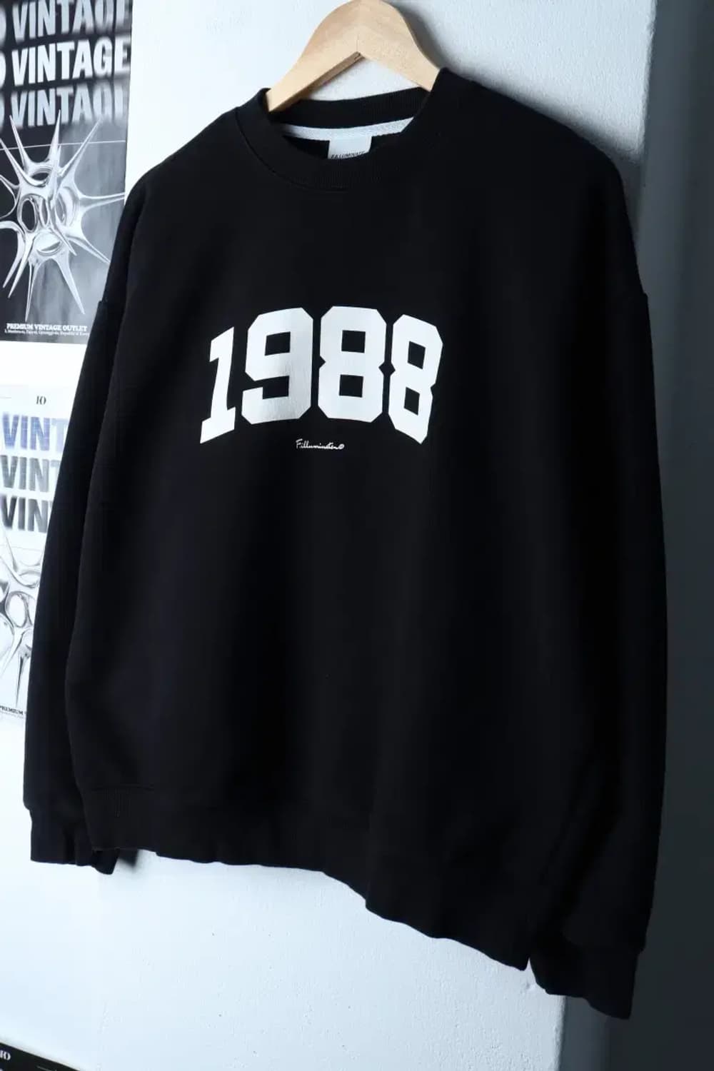 (M-L) 필루미네이트 맨투맨 티셔츠 빅로고 블랙 올드스쿨-16D5D 상품이미지1