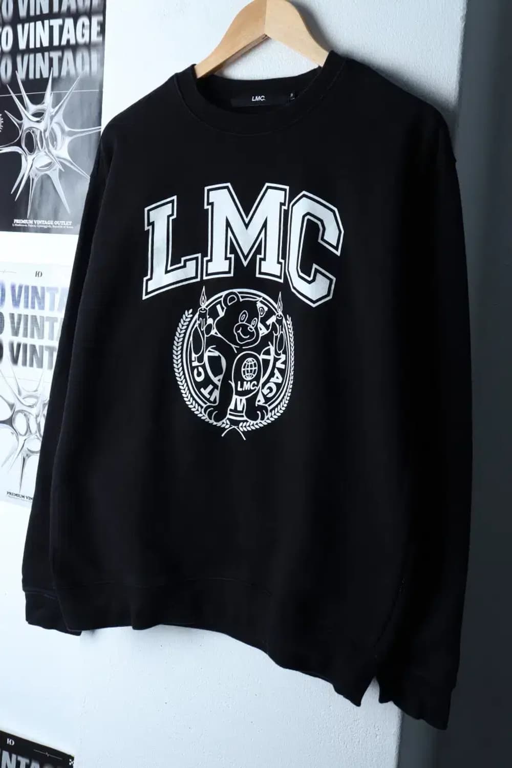 (M-XL) 엘엠씨 맨투맨 티셔츠 빅로고 베어 블랙 올드스쿨-16D5E 상품이미지1