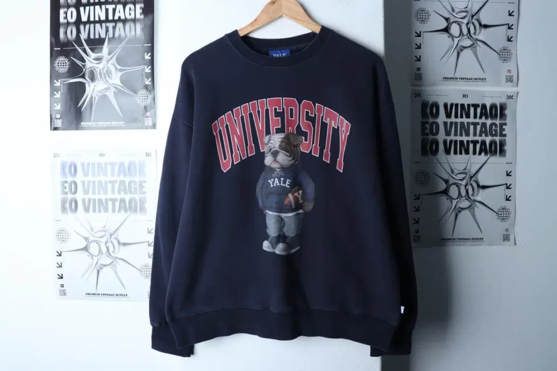 (M-L) 예일 맨투맨 티셔츠 작은사용감 빅로고 불독 기모-16D60 상품이미지2