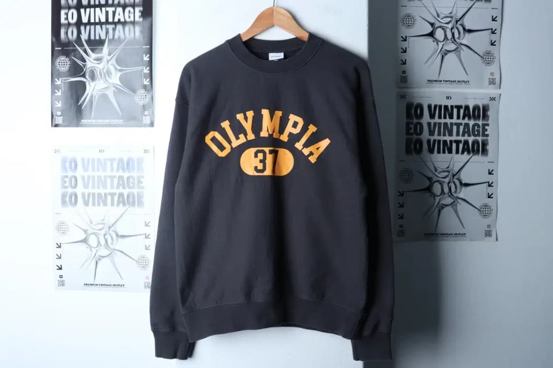 (S-M) 아웃스탠딩 맨투맨 티셔츠 빅로고 차콜 아메카지-16D61 상품이미지2