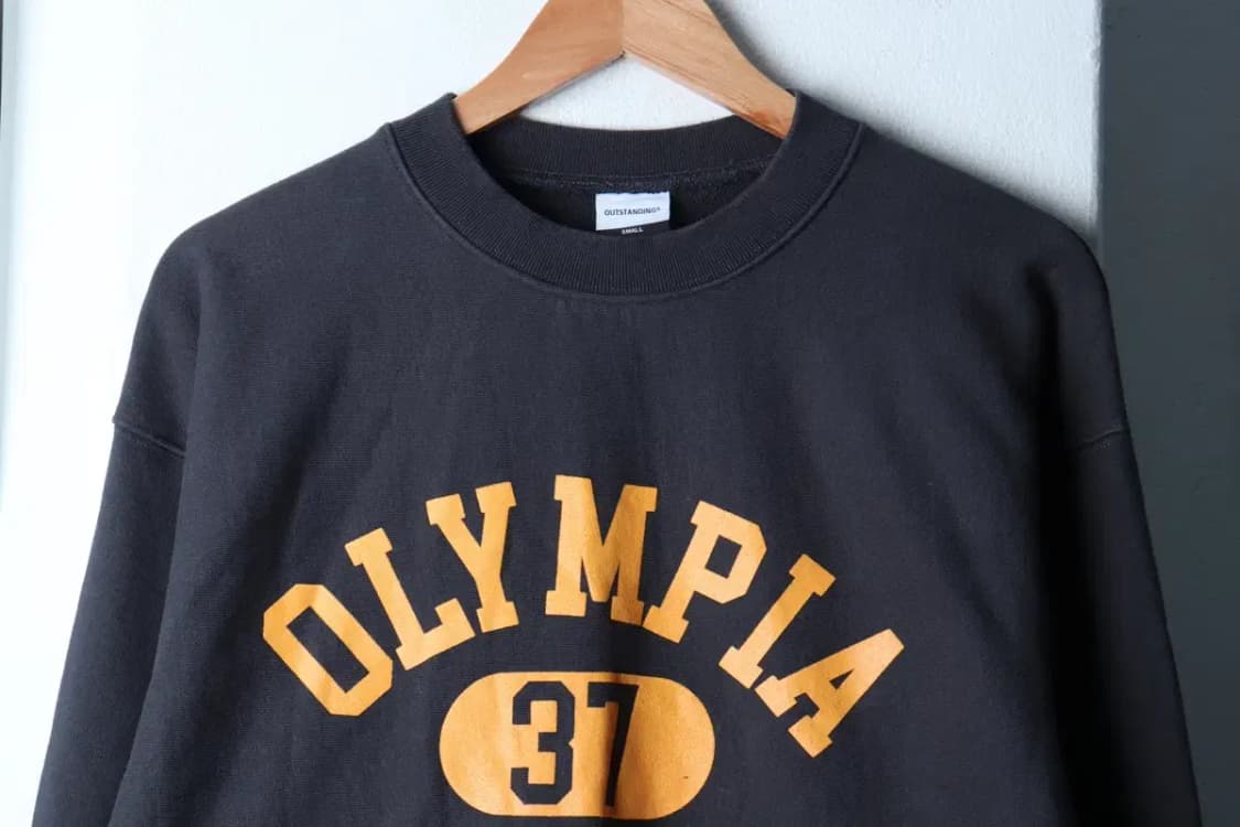 (S-M) 아웃스탠딩 맨투맨 티셔츠 빅로고 차콜 아메카지-16D61 상품이미지3