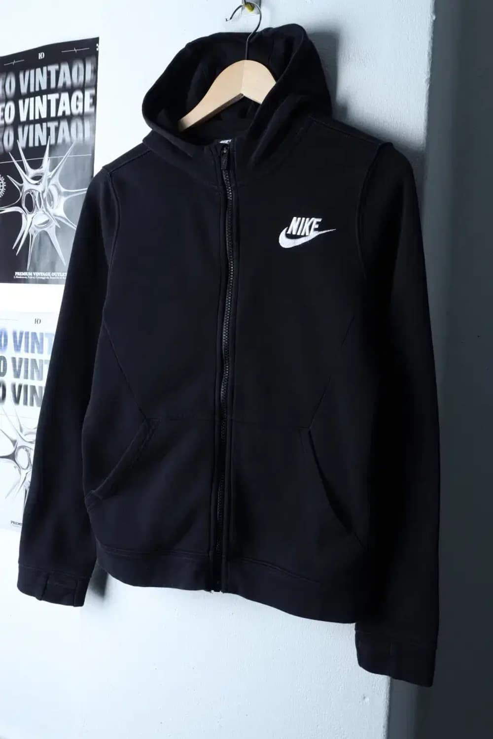 W(L) 나이키 후드집업 솔로스우시 블랙 기모 올드스쿨-16D63 상품이미지1