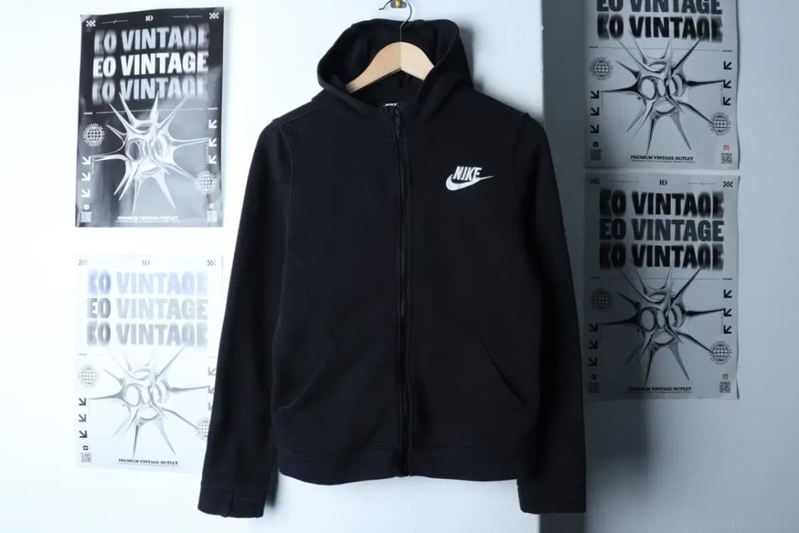 W(L) 나이키 후드집업 솔로스우시 블랙 기모 올드스쿨-16D63 상품이미지2