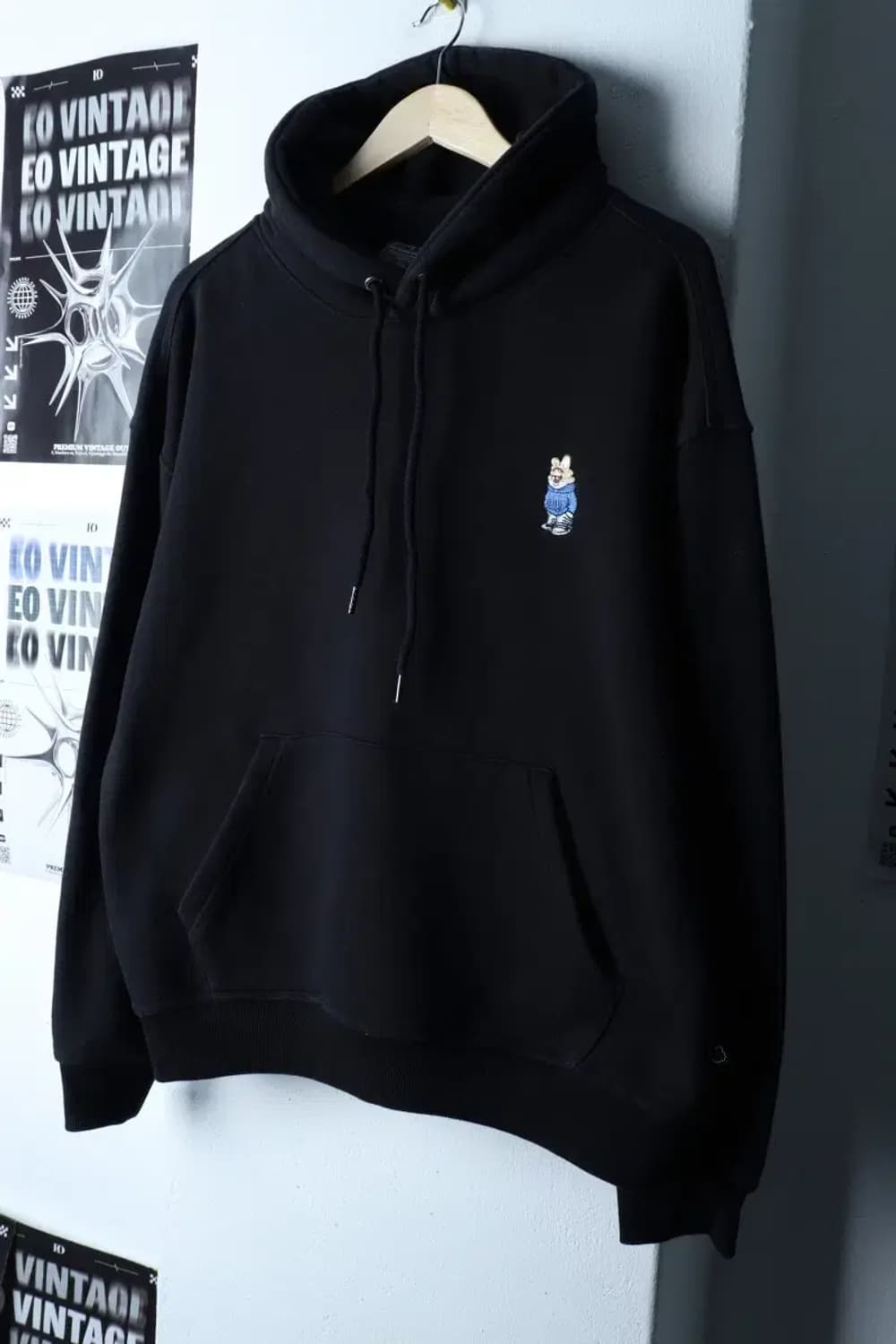 (M-L) 덤비베어 후드티셔츠 블랙 기모 올드스쿨-16D67 상품이미지1