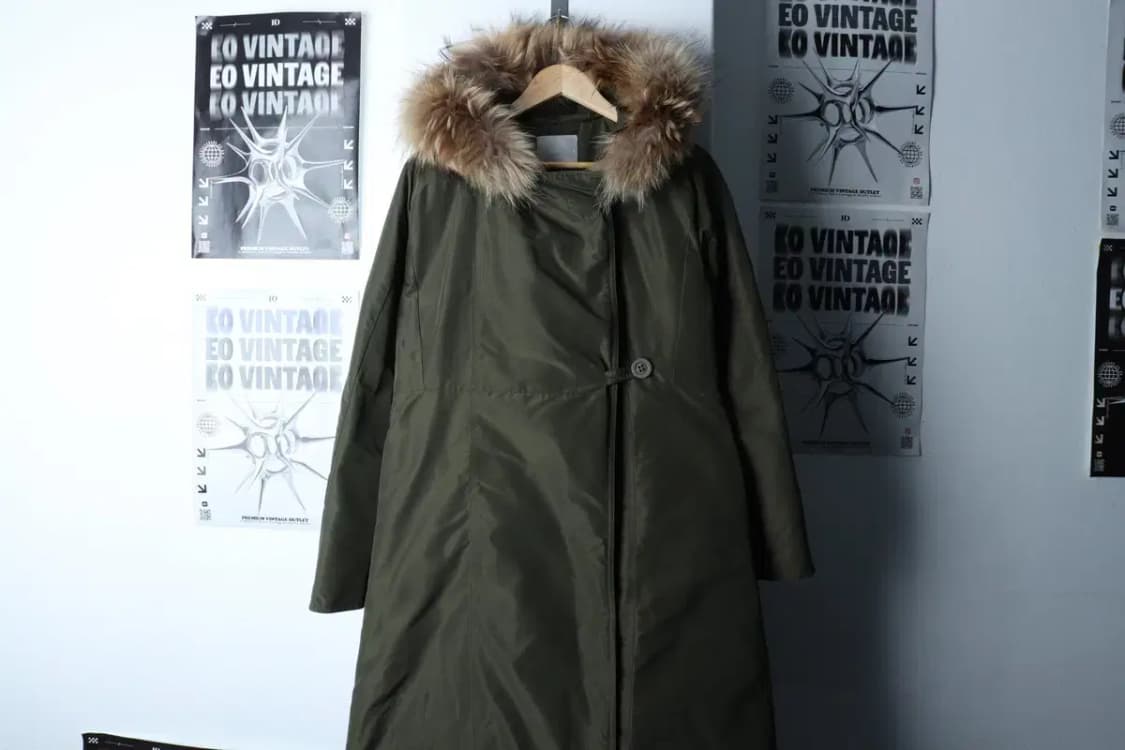 W(F) 난닝9 패딩 점퍼자켓 야상 덕다운 카키 퍼 롱-16D6A 상품이미지2