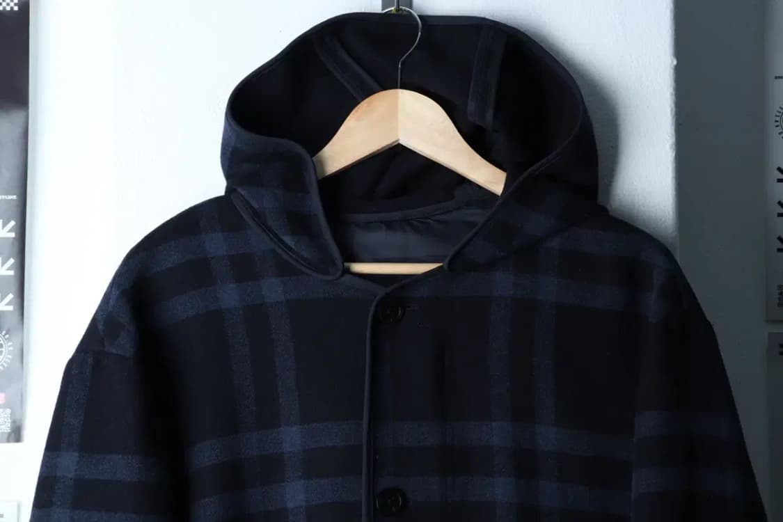 (XL) 크리스 크리스티 코트자켓 후드 체크 네이비 울-16D6E 상품이미지3