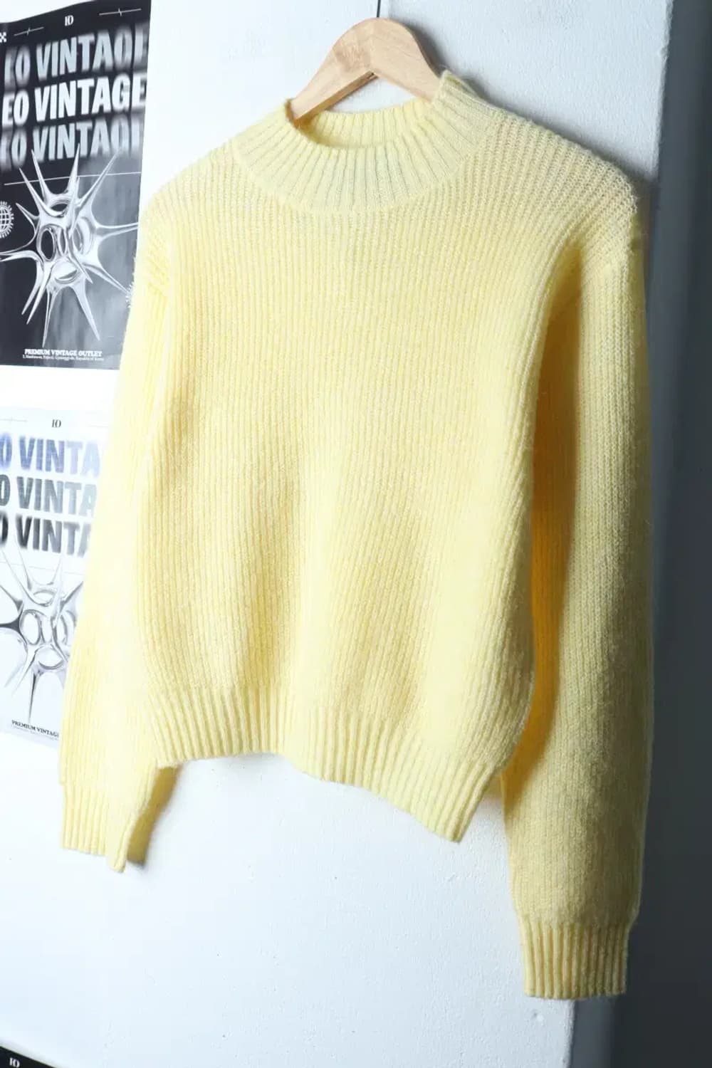 W(S-M) 망고 니트 무지 노랑 개나리 키치-16D6F 상품이미지1