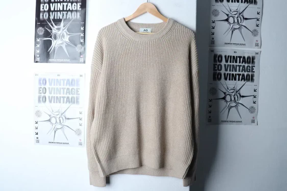 (M-L) 니트 루즈핏 베이지 무지-16D70 상품이미지2