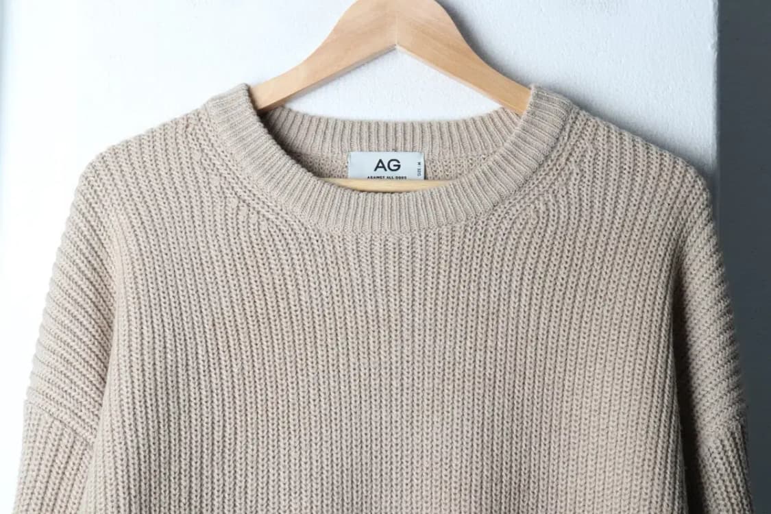 (M-L) 니트 루즈핏 베이지 무지-16D70 상품이미지3