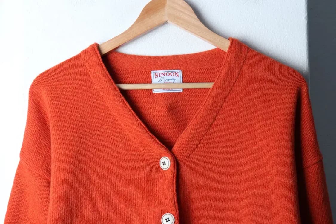 W(F) 시눈 니트 가디건 오렌지 울 키치 연예인다수 착용-16D71 상품이미지3