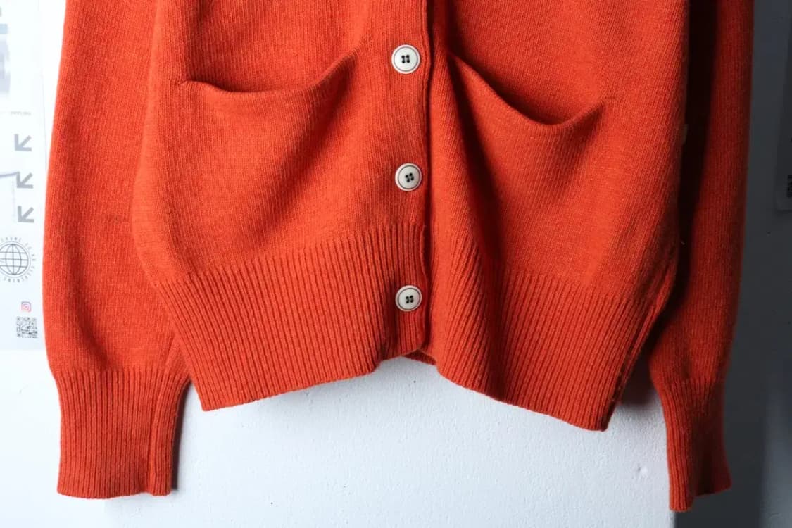 W(F) 시눈 니트 가디건 오렌지 울 키치 연예인다수 착용-16D71 상품이미지4