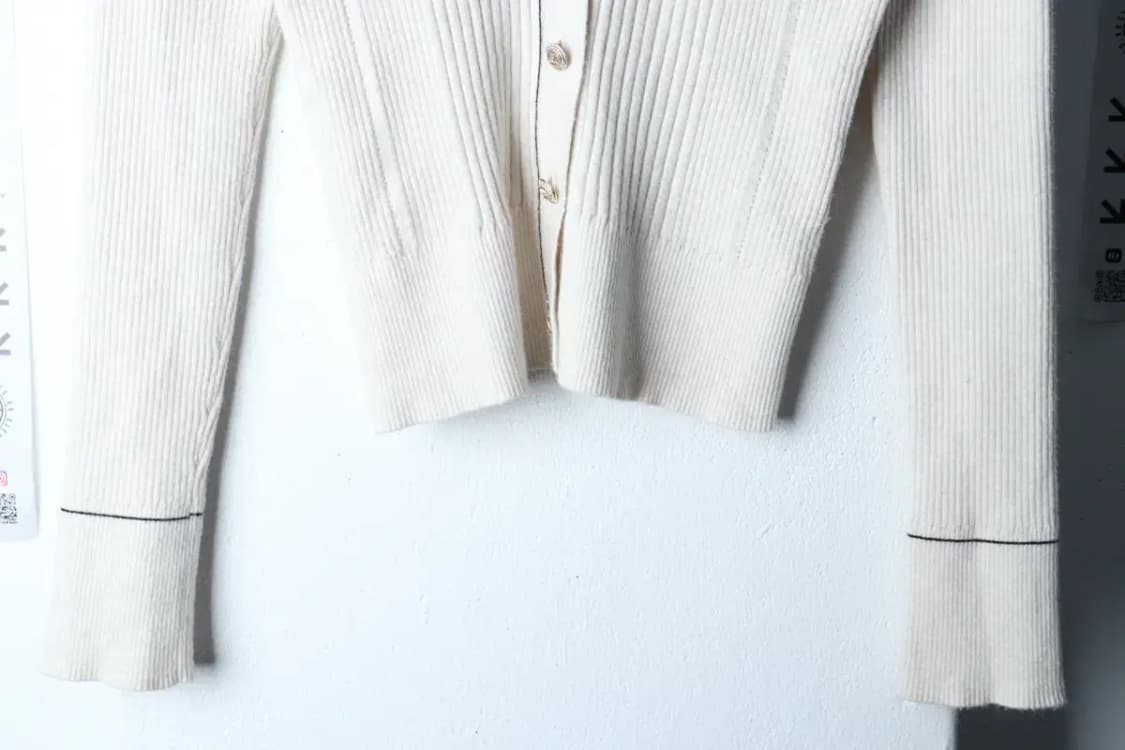 W(F) 브랜드빈티지 니트 가디건 슬림핏 카라 아이보리 키치-16D74 상품이미지4