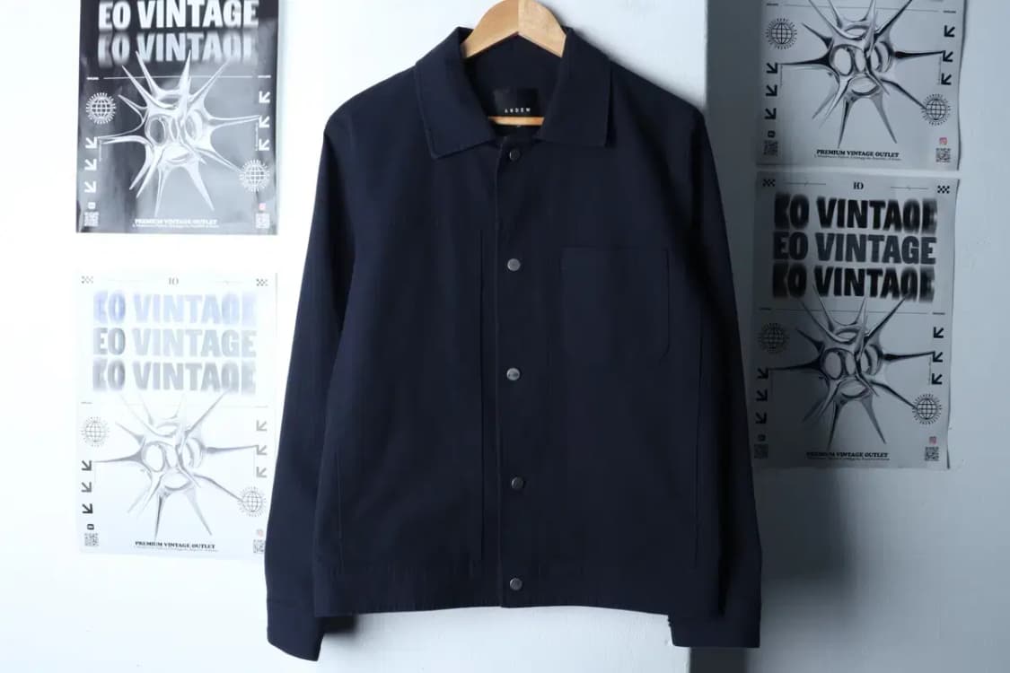 (L-XL) 앤듀 집업 바람막이 점퍼자켓 트러커 네이비 무지-16D76 상품이미지2