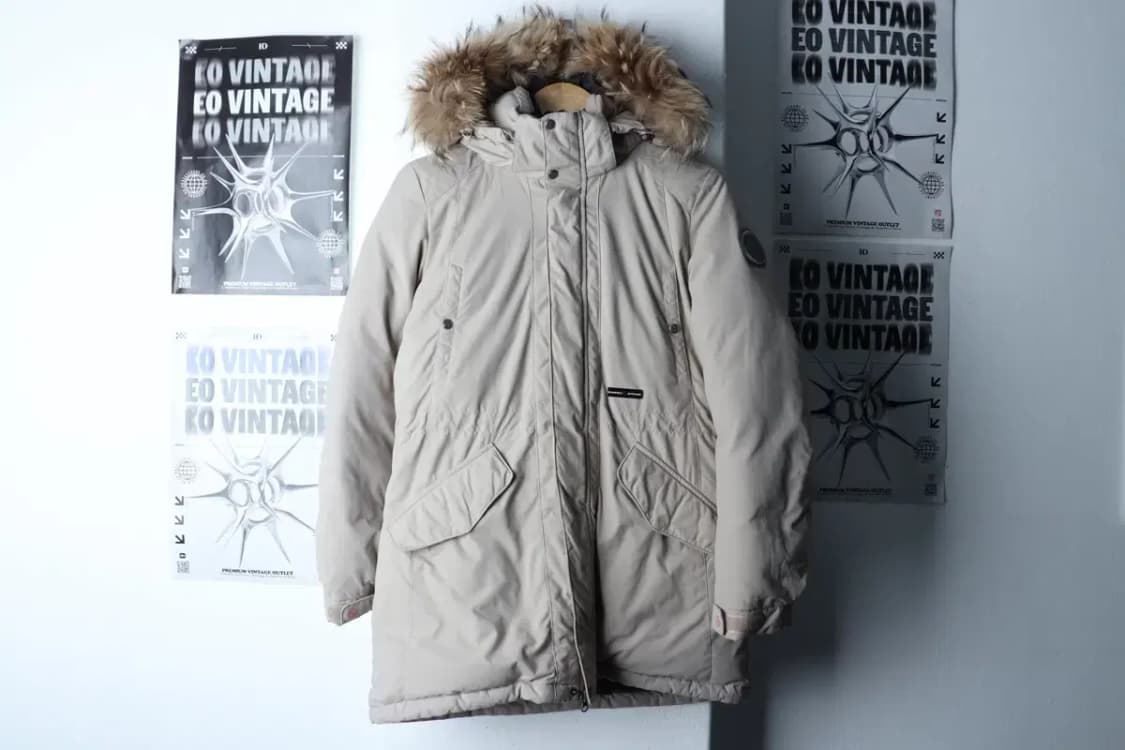 (M-L) 빈폴 패딩 점퍼자켓 구스다운 베이지 야상 퍼-16D82 상품이미지2