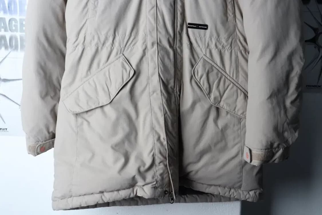 (M-L) 빈폴 패딩 점퍼자켓 구스다운 베이지 야상 퍼-16D82 상품이미지4