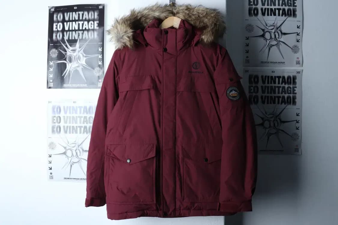 (M-L) 빈폴 패딩 점퍼자켓 덕다운 버건디 Y2K 퍼-16D83 상품이미지2