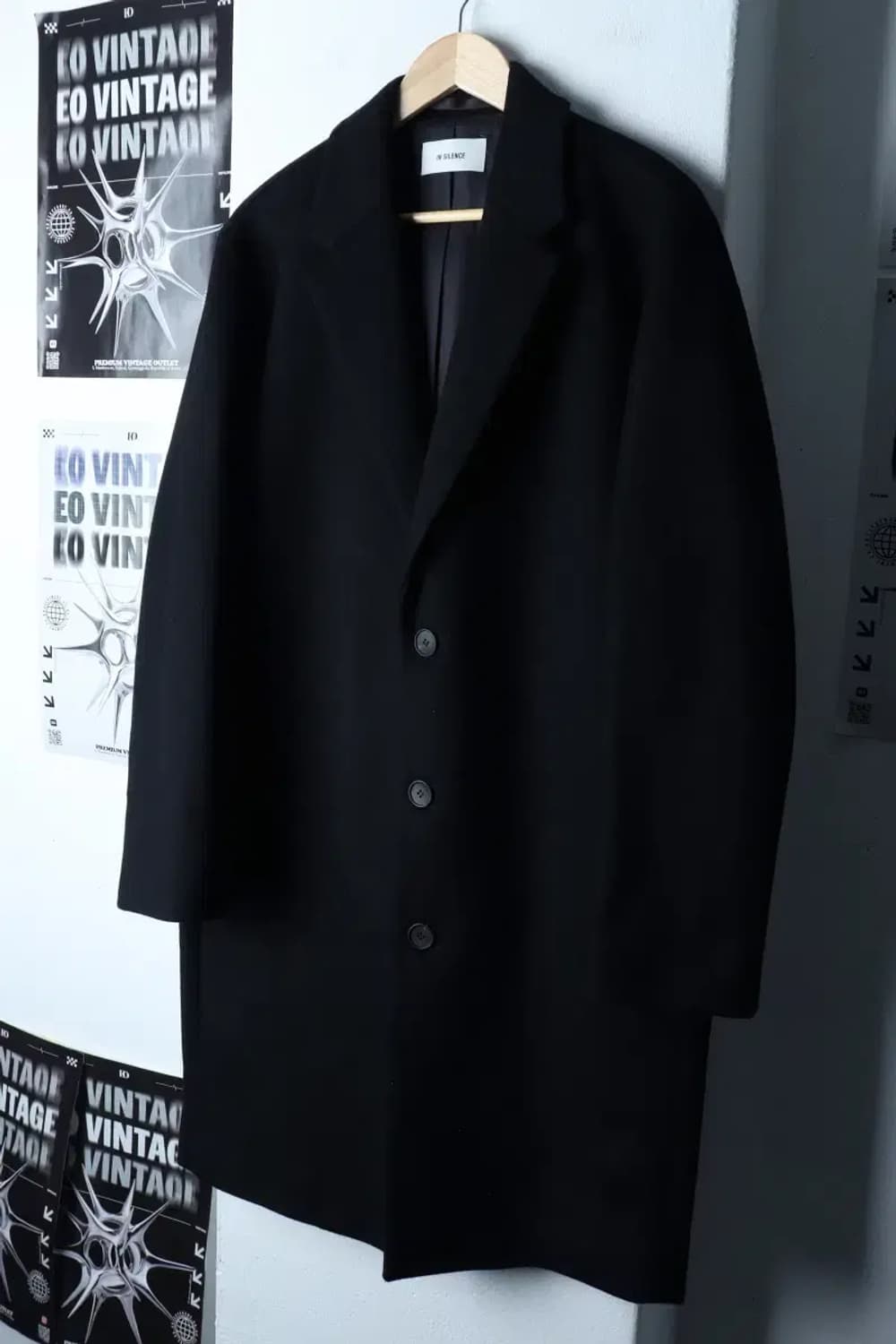 (M-L) 인사일런스 코트자켓 싱글 캐시미어 블랙-16E7D 상품이미지1