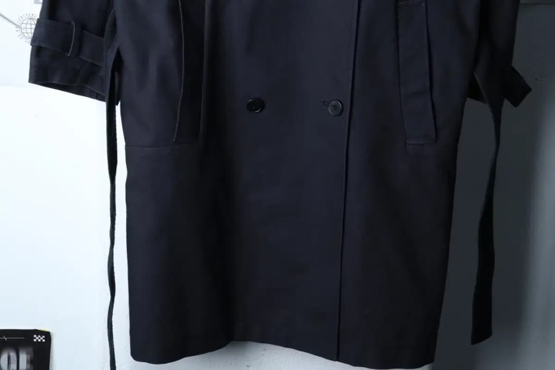 W(F) 톰보이 코트자켓 더블 네이비 면 아메카지-16E7E 상품이미지4