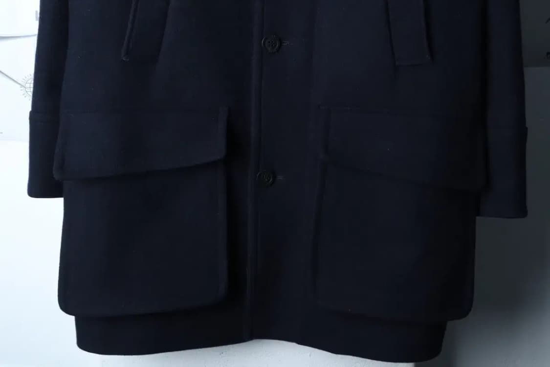 (M-L) 에이카화이트 코트자켓 드라이버스 네이비 울-16E7F 상품이미지4