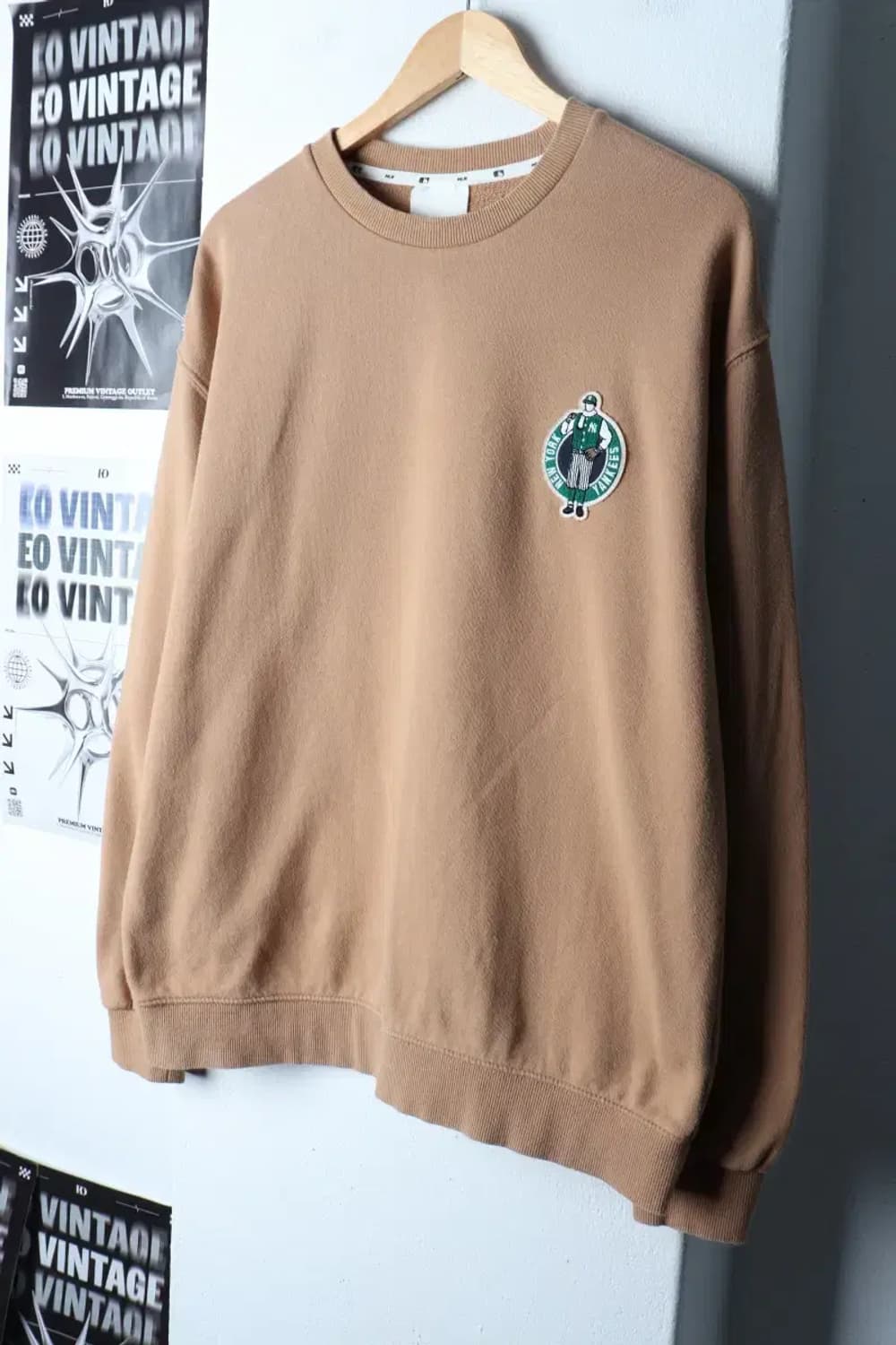 (M-L) MLB 엠엘비 맨투맨 티셔츠 뉴욕양키즈 베이지-16E8B 상품이미지1