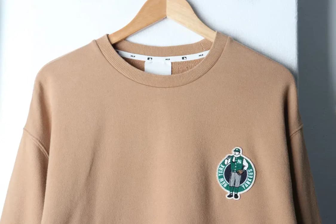 (M-L) MLB 엠엘비 맨투맨 티셔츠 뉴욕양키즈 베이지-16E8B 상품이미지3