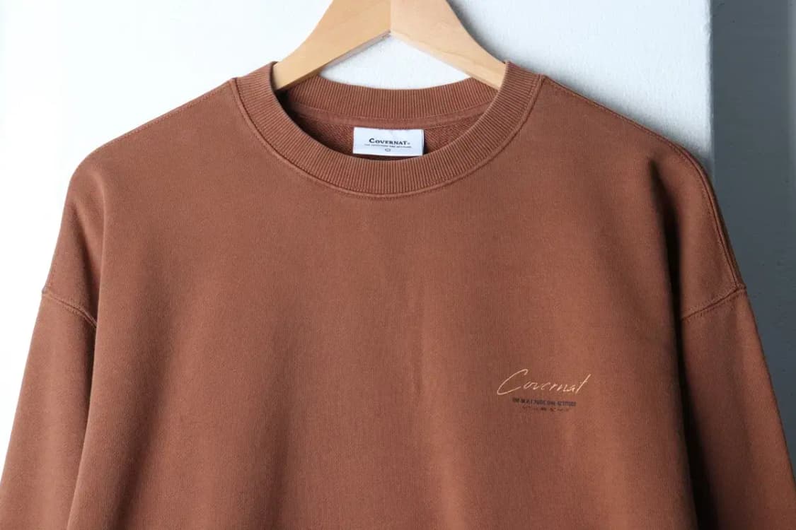 (L-XL) 커버낫 맨투맨 티셔츠 백프린팅 브라운 올드스쿨-16E8D 상품이미지3