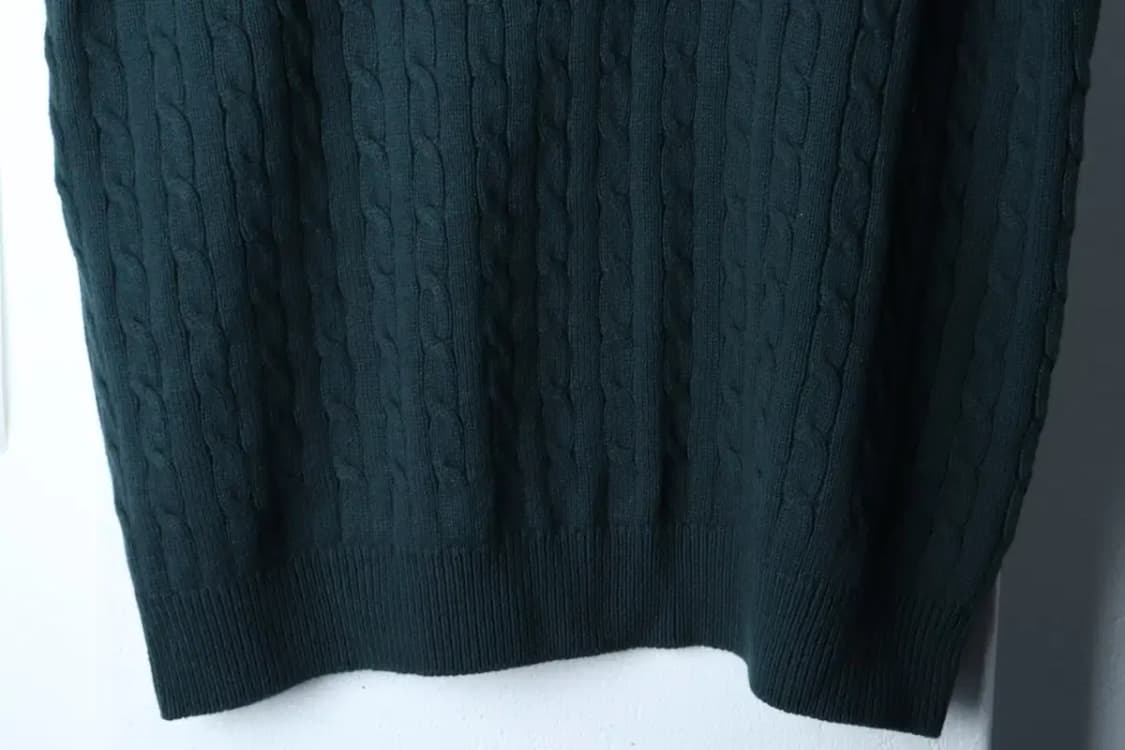 (L) 테이크이지 니트 조끼 케이블 꽈배기 그린-16E8E 상품이미지4