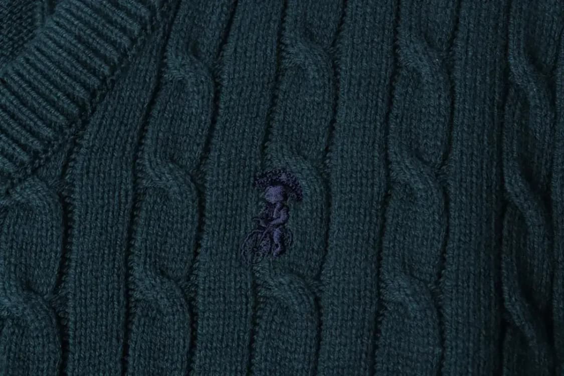 (L) 테이크이지 니트 조끼 케이블 꽈배기 그린-16E8E 상품이미지5