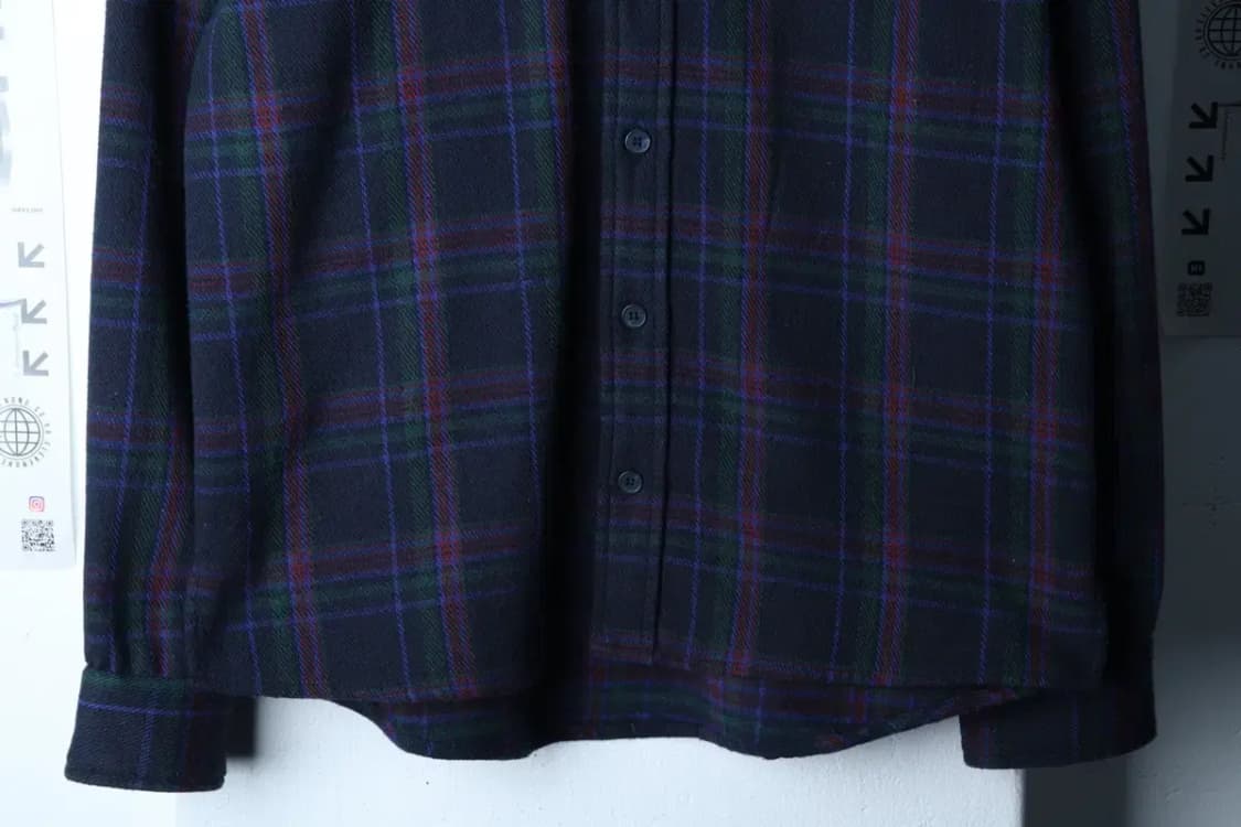 (M-L) 캉골 셔츠 남방 체크 네이비 아메카지 겨울 도톰-16E92 상품이미지4