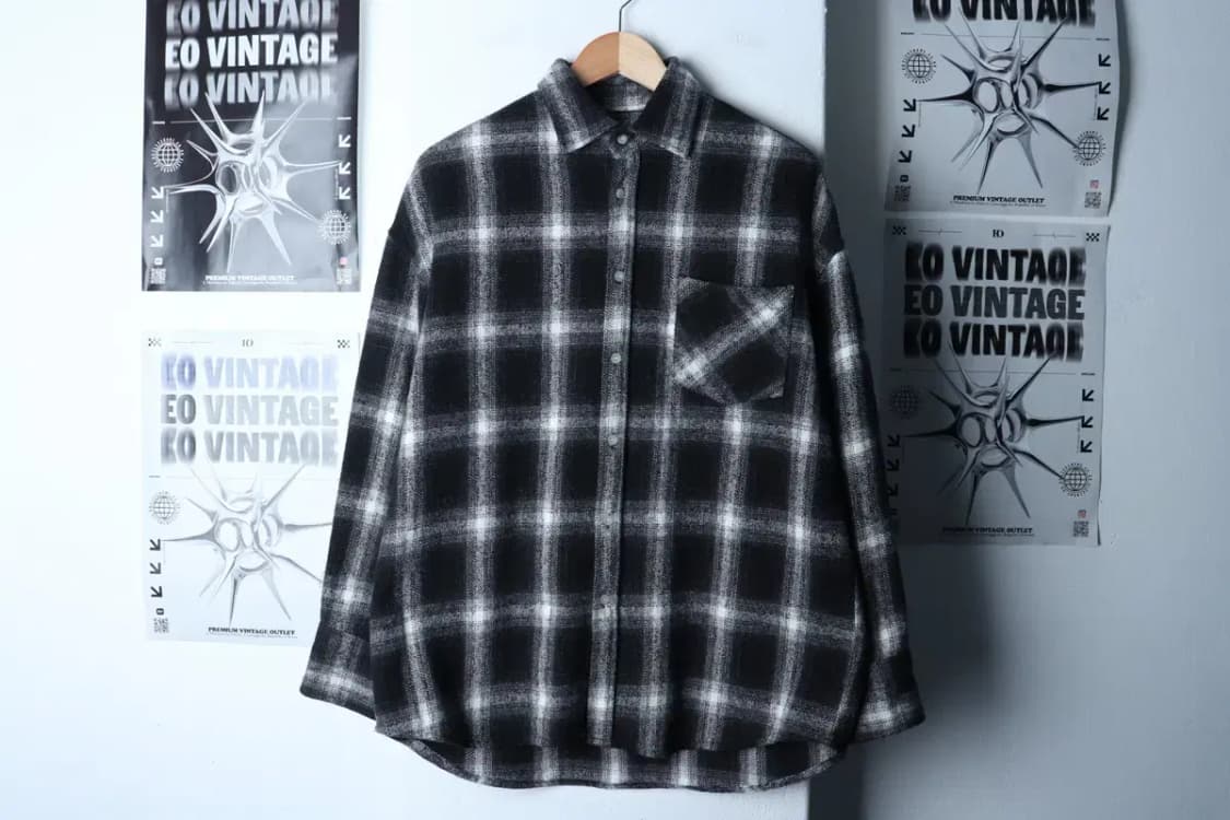 (XL-2XL) 어반드레스 셔츠 남방 체크 플란넬 블랙 겨울-16E93 상품이미지2