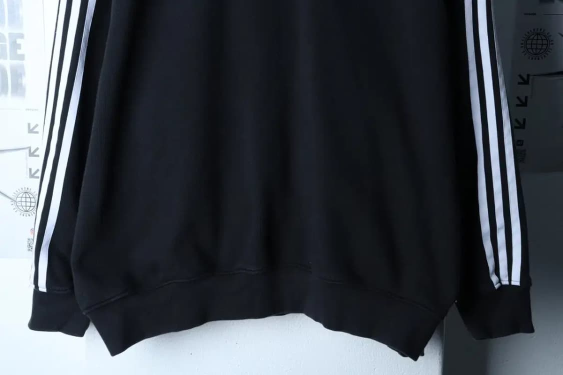 (L-2XL) 아디다스 맨투맨 티셔츠 루즈핏 삼선 헤비 블랙-16E95 상품이미지4