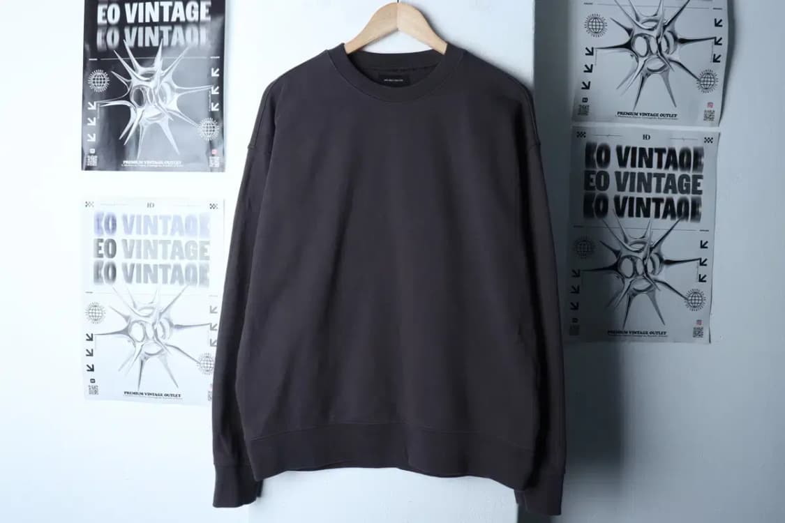 (L-XL) 멜란지마스터 맨투맨 티셔츠 차콜 무지 기본-16E96 상품이미지2