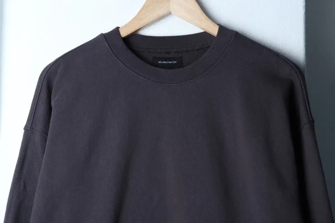 (L-XL) 멜란지마스터 맨투맨 티셔츠 차콜 무지 기본-16E96 상품이미지3