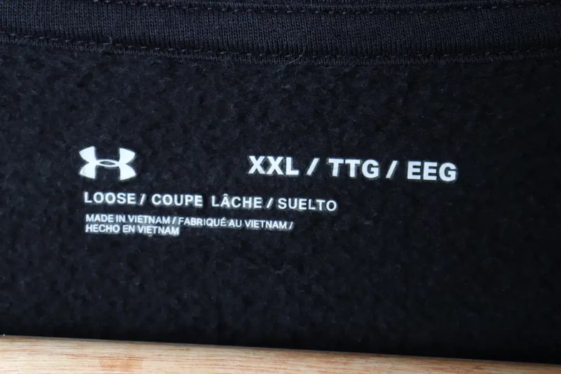 (2XL) 언더아머 맨투맨 티셔츠 스몰로고 빅사이즈 기모 블랙-16E97 상품이미지6