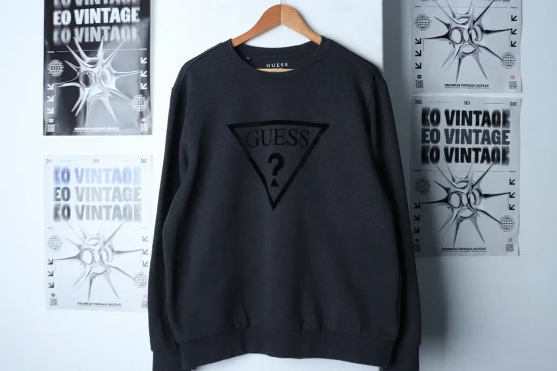 (XL) 게스 맨투맨 티셔츠 빅로고 차콜 올드스쿨-16F0A 상품이미지2