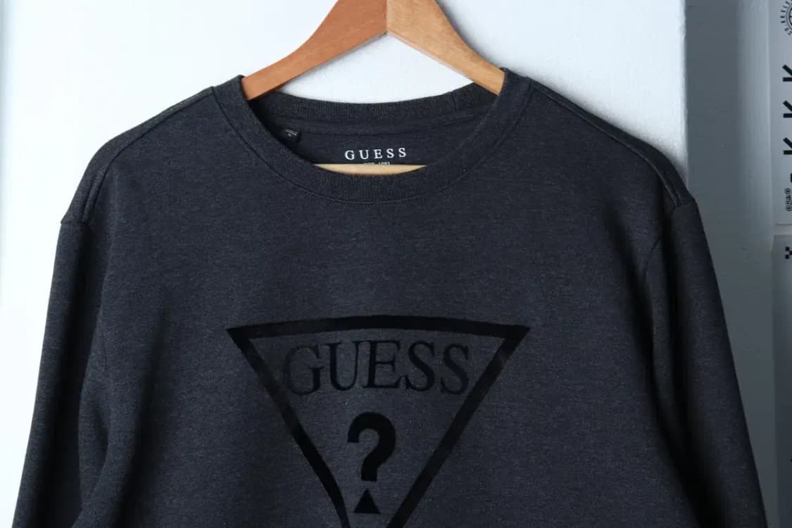 (XL) 게스 맨투맨 티셔츠 빅로고 차콜 올드스쿨-16F0A 상품이미지3